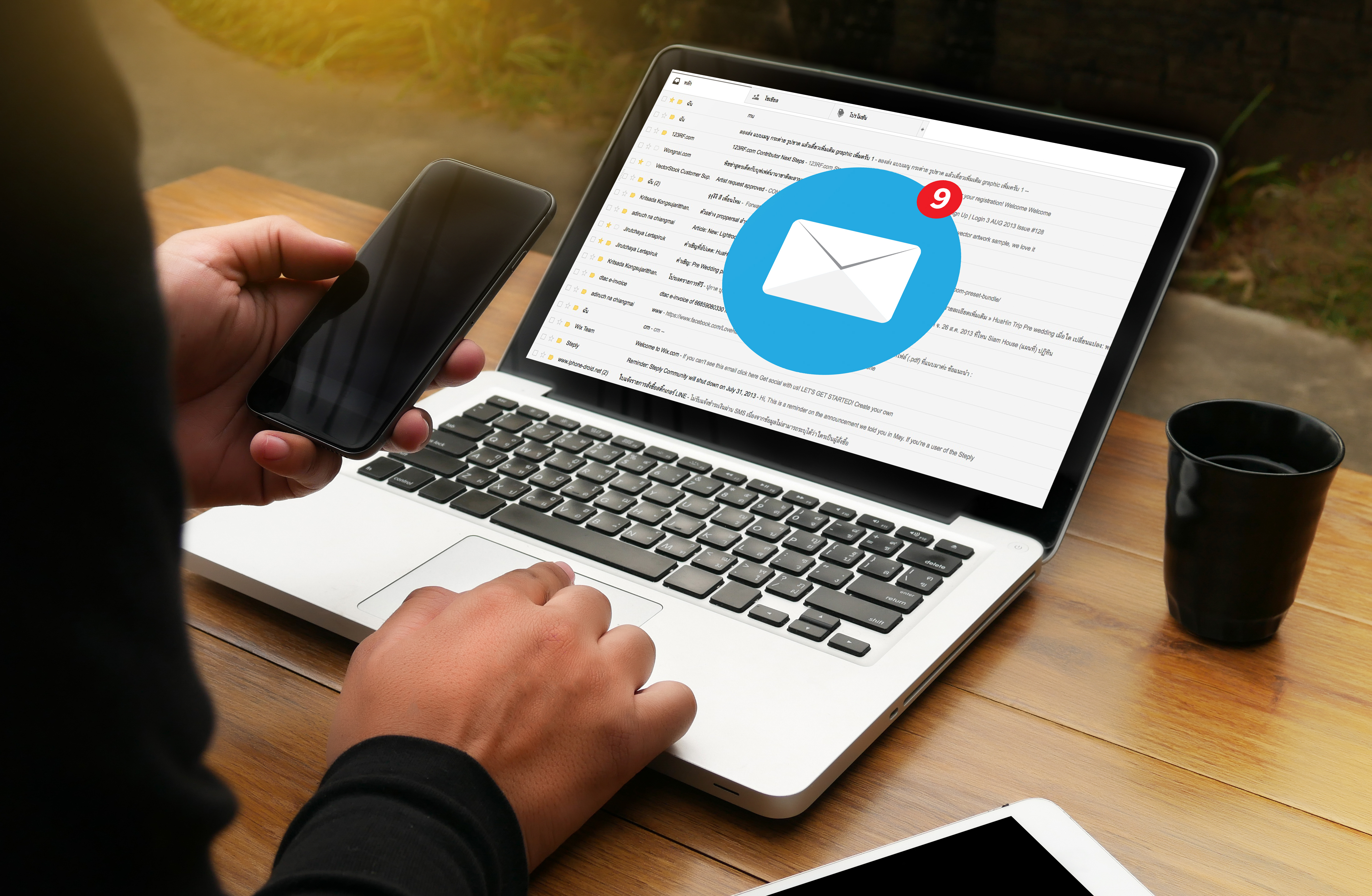 man use computer email box Electronic Communication Email Correspondence Message